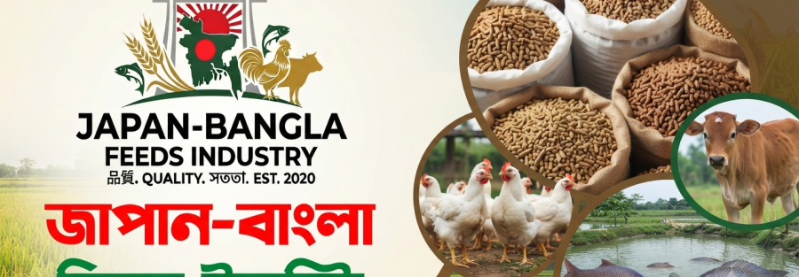 Japan-Bangla Feeds Ind. Ltd. modern feed production facility in Bangladesh producing premium animal feed for poultry fish and cattle farming.