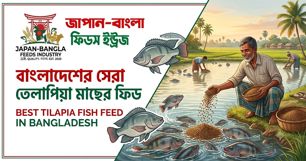 Best tilapia fish feed in Bangladesh from Japan-Bangla Feeds Ind. Ltd. – premium floating and sinking pellets for fast growth and better yields.
