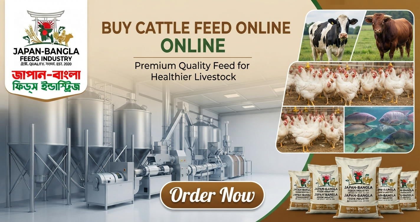 High-quality cattle feed bags from Japan-Bangla Feeds Ind. Ltd. ready for online delivery in Bangladesh