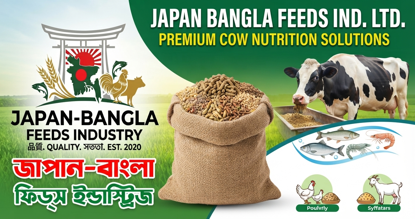 High-quality cow nutrition feed Bangladesh from Japan-Bangla Feeds Ind. Ltd. supporting dairy cows with balanced nutrition for maximum productivity.