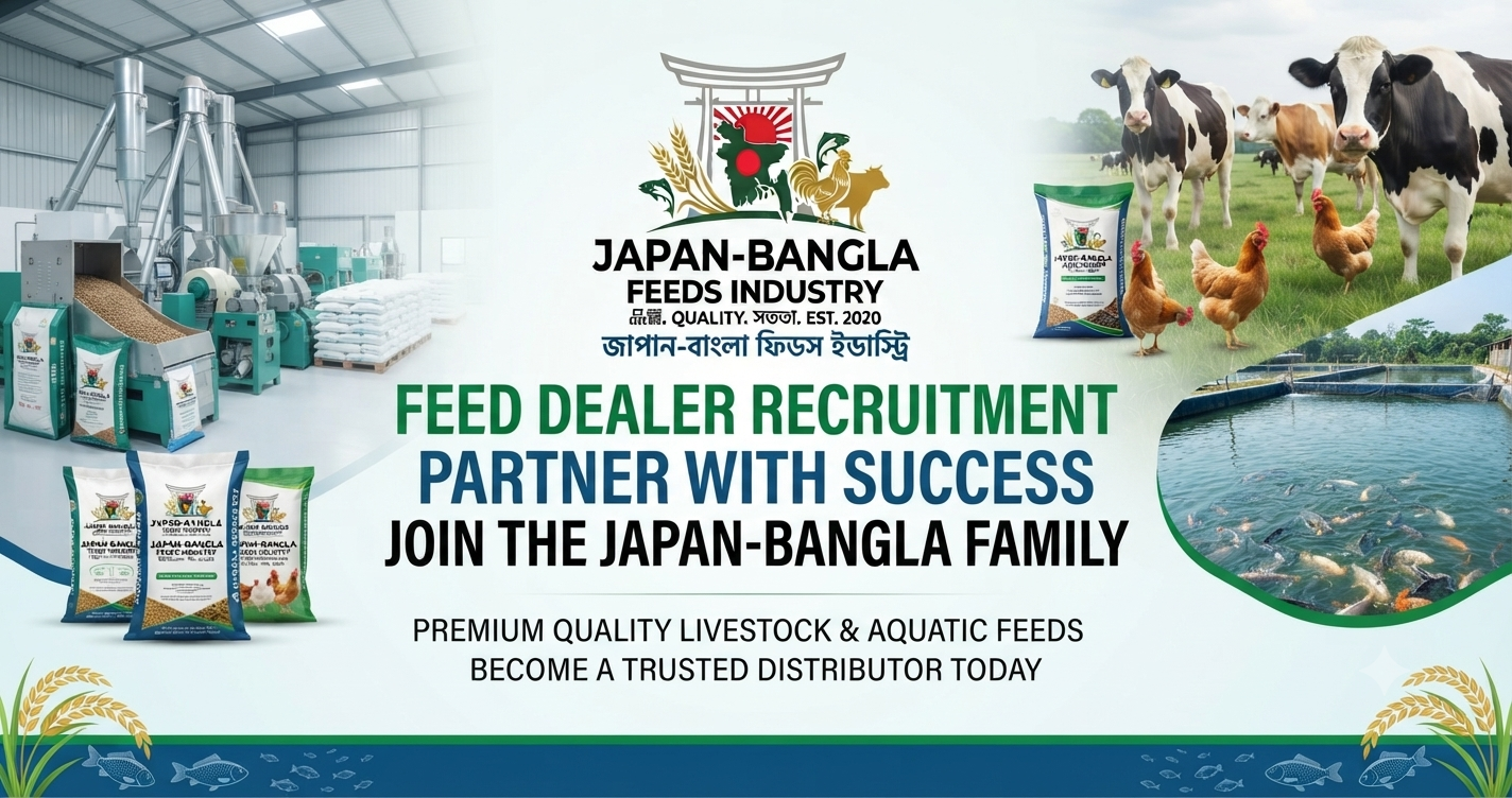 Japan-Bangla Feeds Ind. Ltd. feed dealer recruitment Bangladesh - high quality poultry fish cattle feed distribution business opportunity