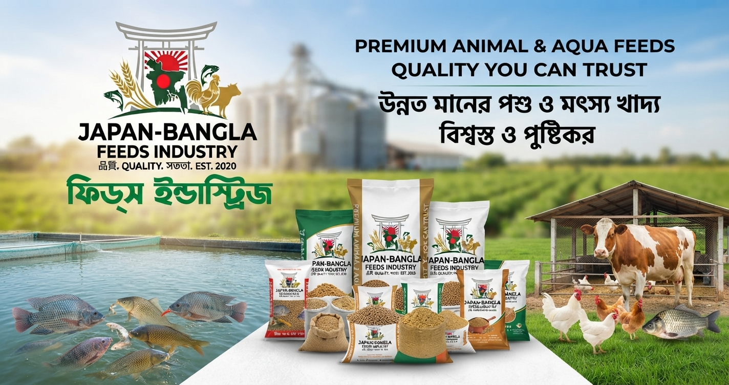 Japan-Bangla Feeds Ind. Ltd. modern feed production facility supplying high-quality animal feed in Bangladesh for poultry fish and cattle farmers