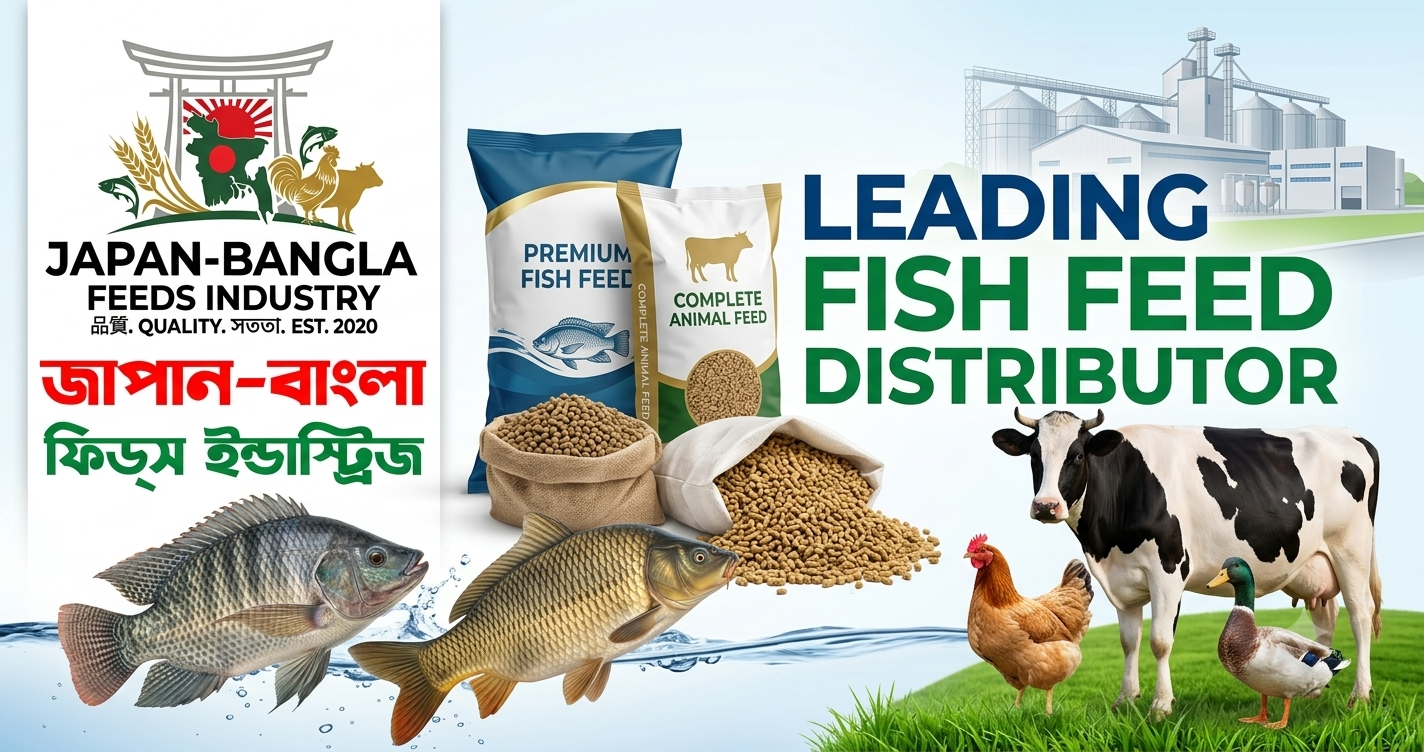 Japan-Bangla Feeds fish feed pellets for aquaculture in Bangladesh ponds