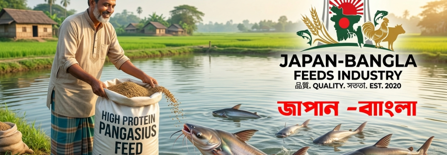 High protein pangasius feed pellets from Japan-Bangla Feeds Ind. Ltd. promoting fast growth in Bangladeshi fish farms