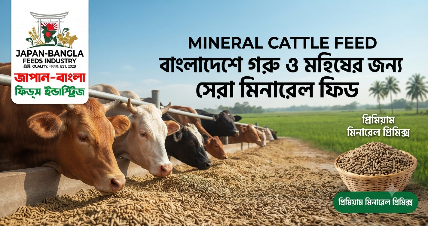 High-quality mineral cattle feed pellets from Japan-Bangla Feeds Ind. Ltd. for healthy dairy and beef cattle in Bangladesh
