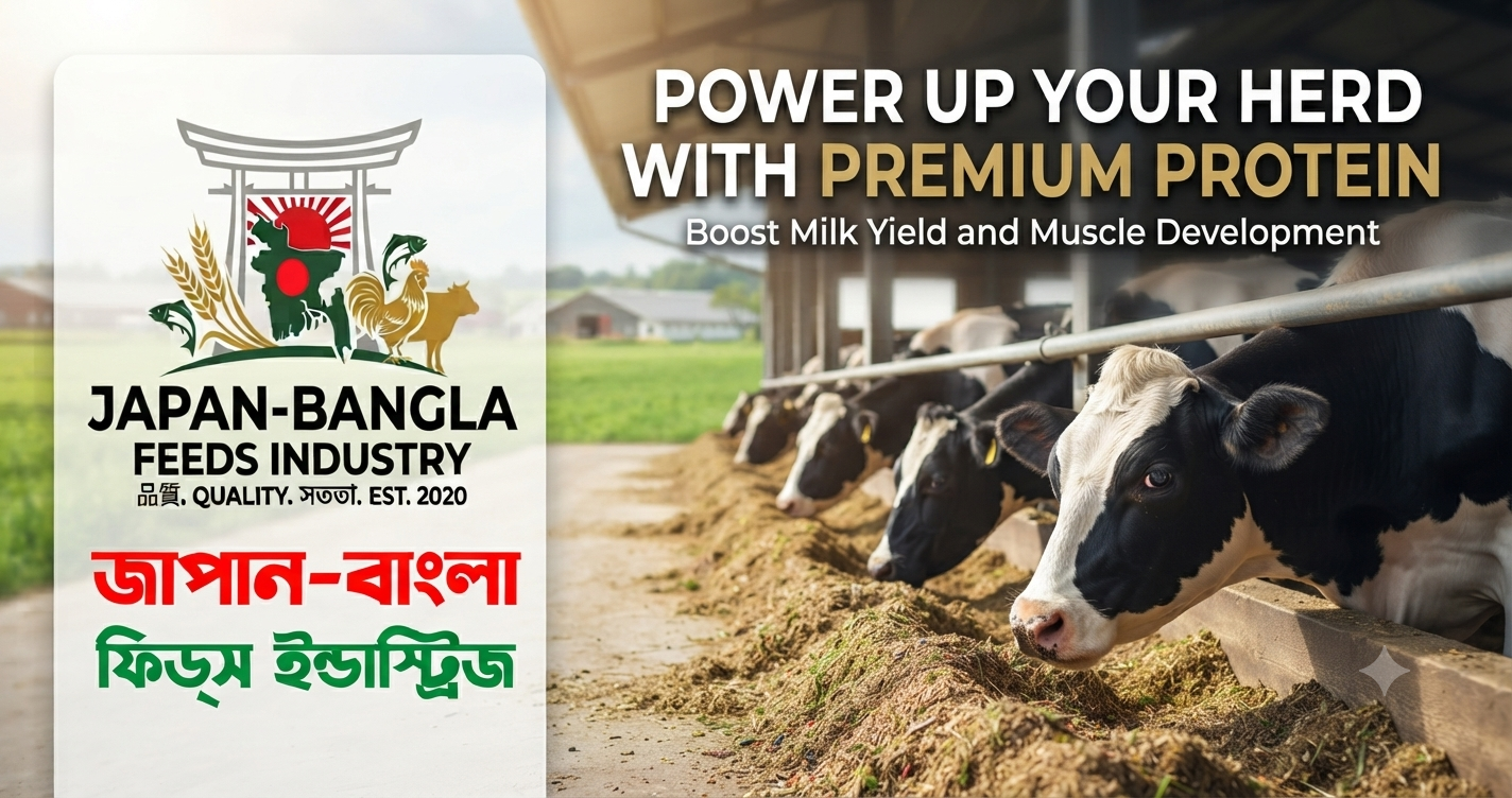 Japan-Bangla Feeds Ind. Ltd. high-quality protein rich cattle feed pellets for dairy cows and beef cattle in Bangladesh