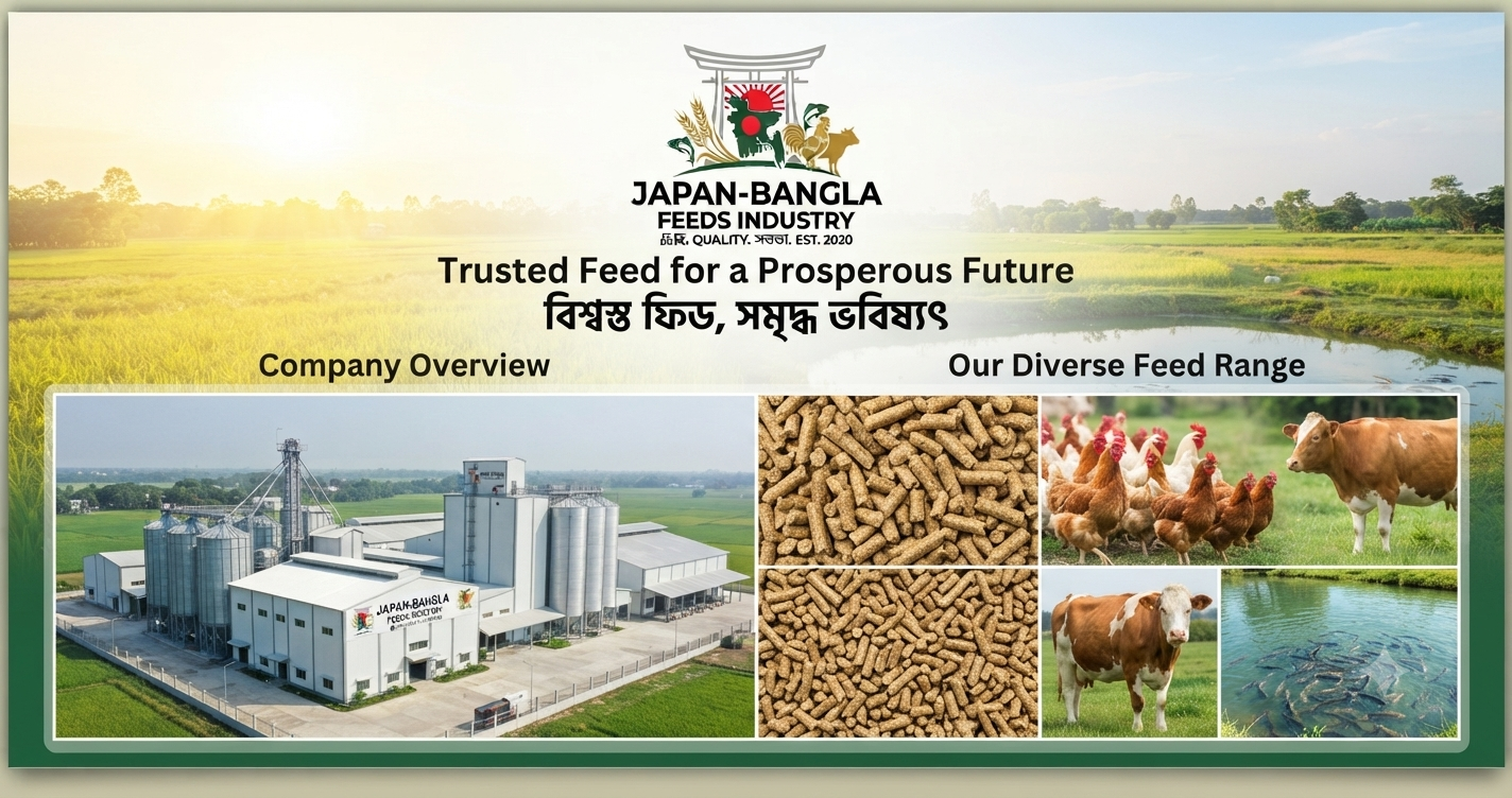 Japan-Bangla Feeds Ind. Ltd. factory producing high-quality animal feed as the trusted feed company Bangladesh.