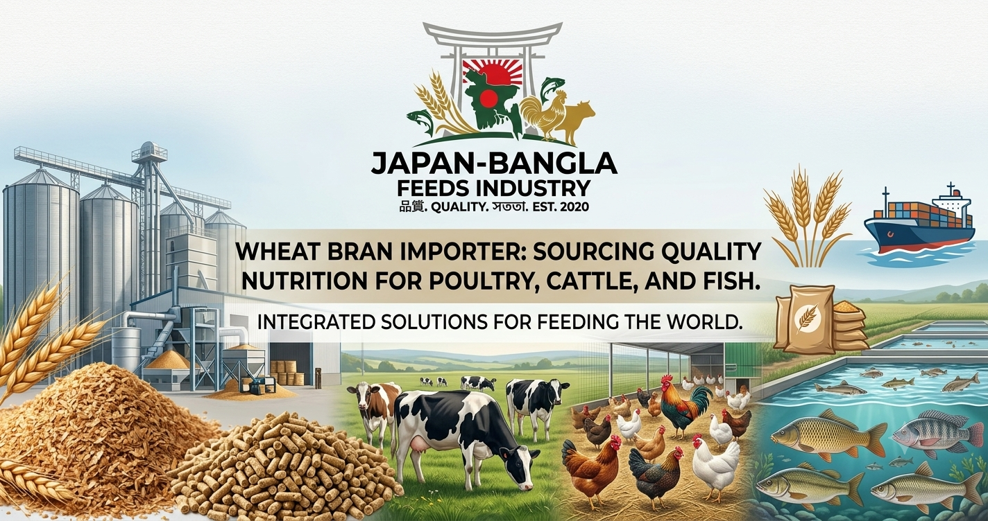 Japan-Bangla Feeds Ind. Ltd. - Leading Wheat Bran Importer Bangladesh delivering fresh nutritious wheat bran for animal feed across the country.