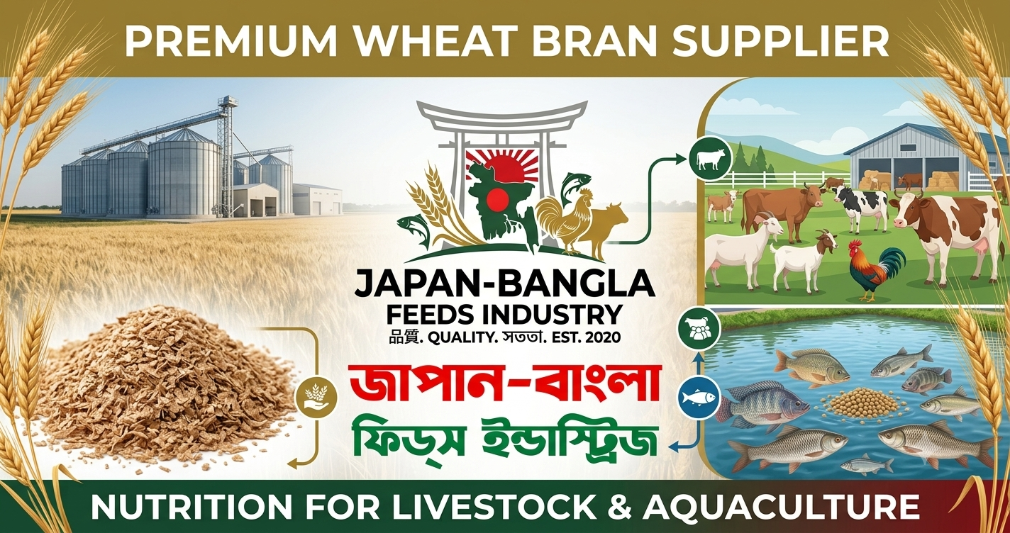 Wheat bran supplier Bangladesh - Japan-Bangla Feeds Ind. Ltd. high-quality animal feed ingredient bags in factory